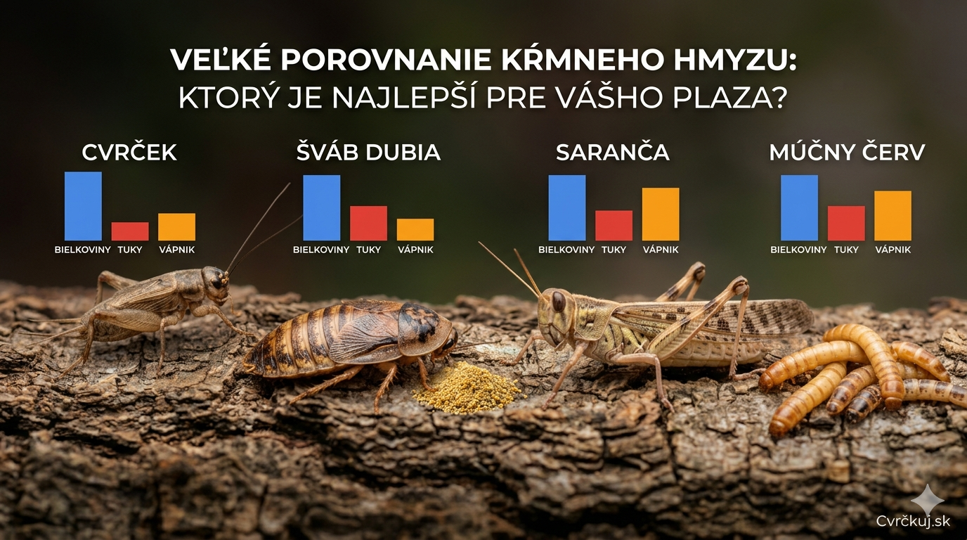 Cvrček, šváb alebo saranča? Veľký manuál, ako vybrať to najlepšie pre vášho plaza